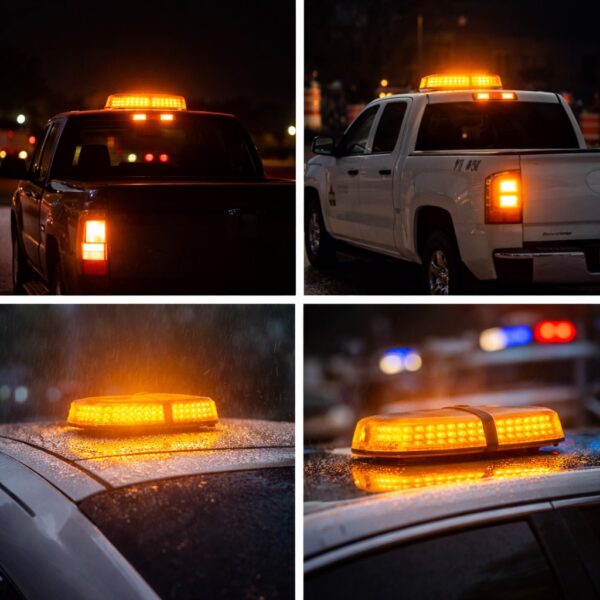 Αδιάβροχος Φάρος Αυτοκινήτου 240 LED Με Μαγνητική Βάση 12–24V Πορτοκαλί electronistas.gr