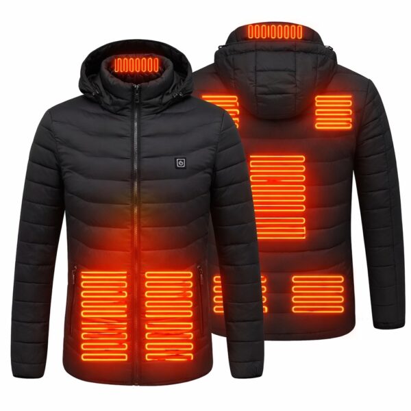 Θερμαινόμενο Μπουφάν Με Usb Και Αποσπώμενη Κουκούλα – Μαύρο (5Xl / 6Xl) electronistas.gr