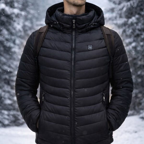 Θερμαινόμενο Μπουφάν Με Usb Και Αποσπώμενη Κουκούλα – Μαύρο (5Xl / 6Xl) electronistas.gr