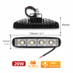 LED Προβολέας Εργασίας 20W 9-80V DC electronistas.gr