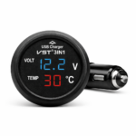 Ψηφιακό Όργανο Βολτόμετρο Θερμόμετρο Αυτοκινήτου 12/24V με USB 5V/2.1A electronistas.gr