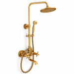 Στήλη Ντους με Μπαταρία Μπρονζέ Ρετρό & Ρυθμιζόμενο Ύψος electronistas.gr