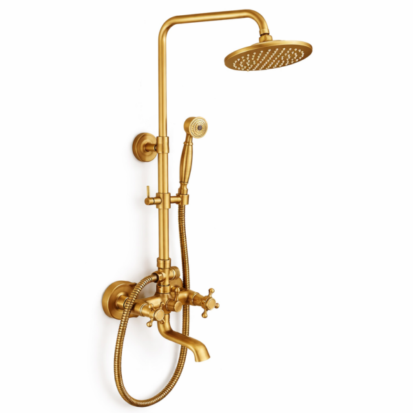 Στήλη Ντους με Μπαταρία Μπρονζέ Ρετρό & Ρυθμιζόμενο Ύψος electronistas.gr