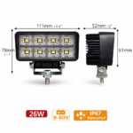 LED Προβολέας Εργασίας 26W 9-80V DC electronistas.gr
