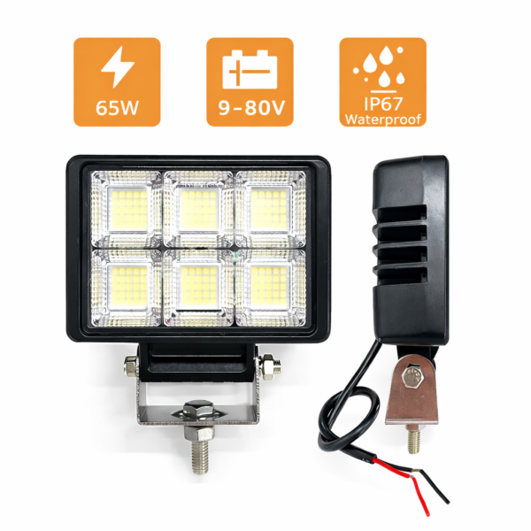LED Προβολέας Εργασίας 5″ 65W 9-80V DC electronistas.gr