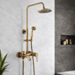 Στήλη Ντους με Μπαταρία Μπρονζέ Ρετρό με Ρυθμιζόμενο Ύψος electronistas.gr