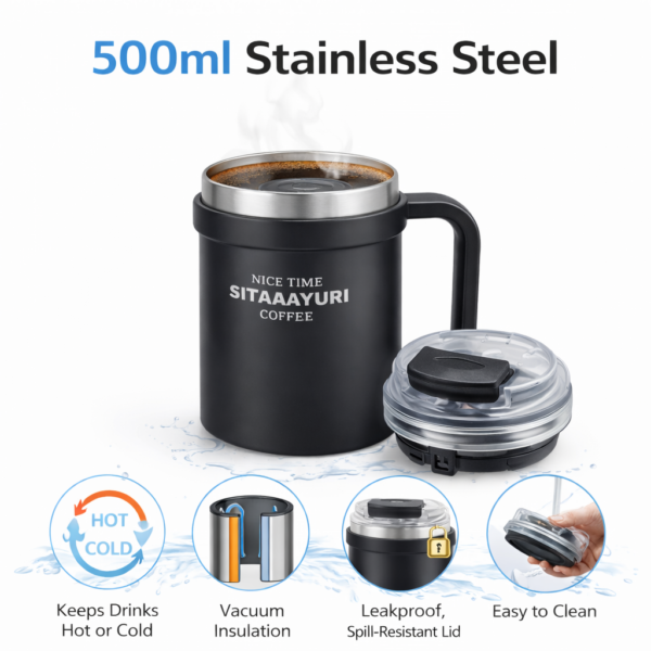 Ανοξείδωτο Θερμός Μαύρο 500ml  electronistas.gr