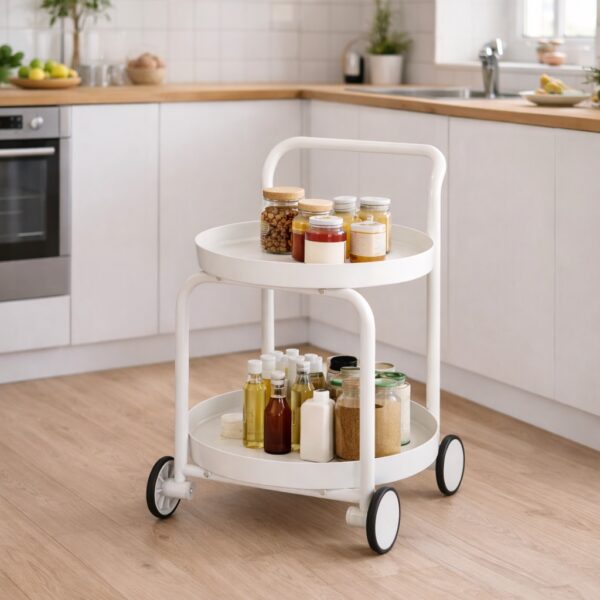 Τροχήλατο Βοηθητικό Τραπεζάκι Λευκό 66,5×50×50cm electronistas.gr