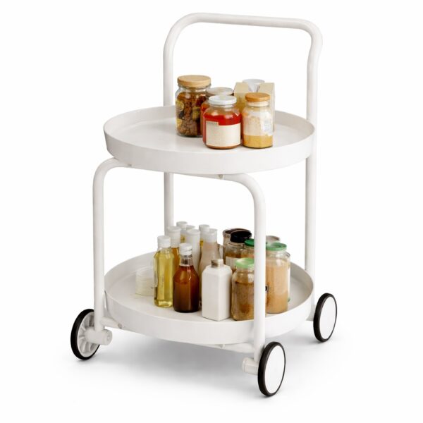 Τροχήλατο Βοηθητικό Τραπεζάκι Λευκό 66,5×50×50cm electronistas.gr