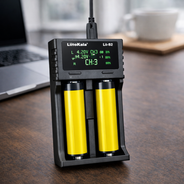 Φορτιστής 2 Θέσεων για Επαναφορτιζόμενες Μπαταρίες electronistas.gr