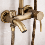 Στήλη Ντους με Μπαταρία Μπρονζέ Ρετρό με Ρυθμιζόμενο Ύψος electronistas.gr