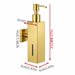 Επιτοίχιος Διανομέας Υγρού Σαπουνιού Inox Ματ Χρυσό electronistas.gr