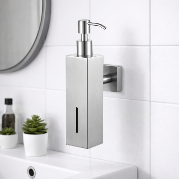 Επιτοίχιος Διανομέας Υγρού Σαπουνιού Inox Ματ Ασημί electronistas.gr