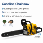 Βενζινοκίνητο Αλυσοπρίονο 20" 52cc με Σύστημα C.D.I. & Αυτόματη Λίπανση electronistas.gr