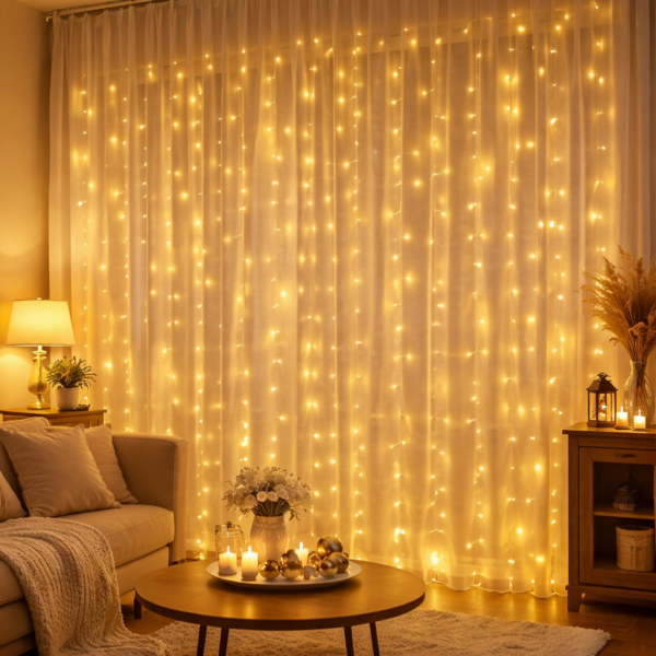 Κουρτίνα Λαμπάκια LED 3x1m 100L Θερμό Φως electronistas.gr
