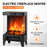 Επιδαπέδιο Ηλεκτρικό Τζάκι Θερμάστρα 2000W 47x32cm electronistas.gr