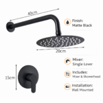 Σετ Ντους με Μπαταρία Μαύρο Ματ electronistas.gr