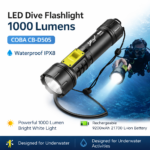 Φακός Χειρός Κατάδυσης LED 1000 Lumens IPX8 electronistas.gr