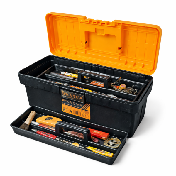 Εργαλειοθήκη Χειρός Πλαστική με Ταμπακιέρα 12" 33×15.2×15.5cm electronistas.gr