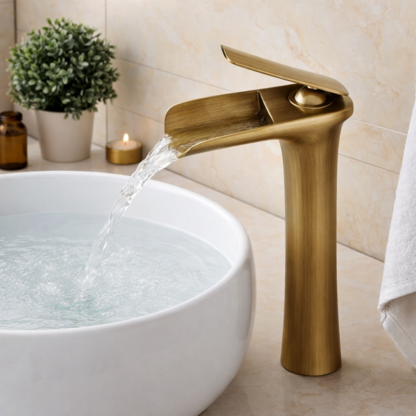 Αναμεικτική Μπαταρία Νιπτήρα Ρετρό Μπρονζέ 33×16cm electronistas.gr