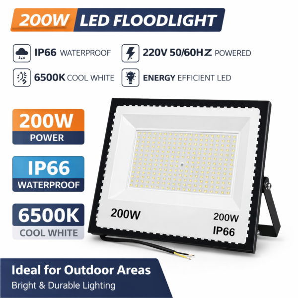 Προβολέας LED Mini Flood Light 200W 6500K IP66 electronistas.gr
