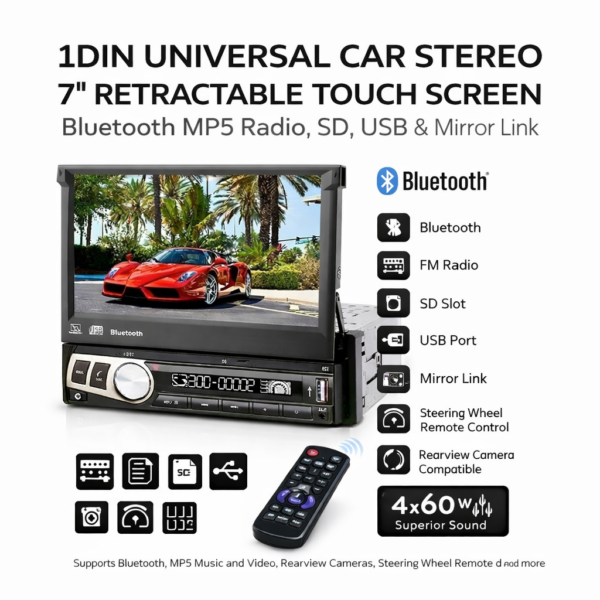 Ηχοσύστημα Αυτοκινήτου 7" Universal 1DIN με Οθόνη Αφής & Bluetooth electronistas.gr