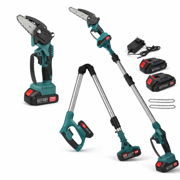 Φορητό Αλυσοπρίονο 21V με Τηλεσκοπικό Κοντάρι & 2 Μπαταρίες Mini 6" electronistas.gr