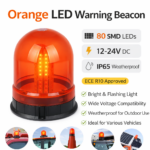 Προειδοποιητικός Φάρος LED Πορτοκαλί 80 SMD 12-24V IP65 electronistas.gr
