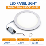 LED Panel Light Στρογγυλό 18W 6500K Ø22cm electronistas.gr