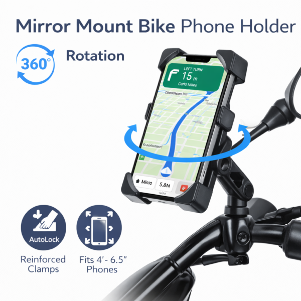 Βάση Κινητού για Καθρέφτη Ποδηλάτου 360° electronistas.gr