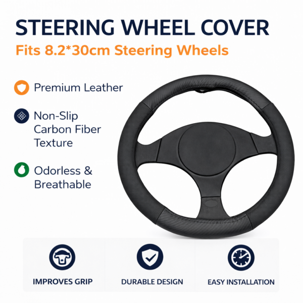 Κάλυμμα Τιμονιού Μαύρο Δερματίνη 30cm electronistas.gr