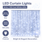 Κουρτίνα Λαμπάκια LED 3x1m 100L Ψυχρό Φως electronistas.gr