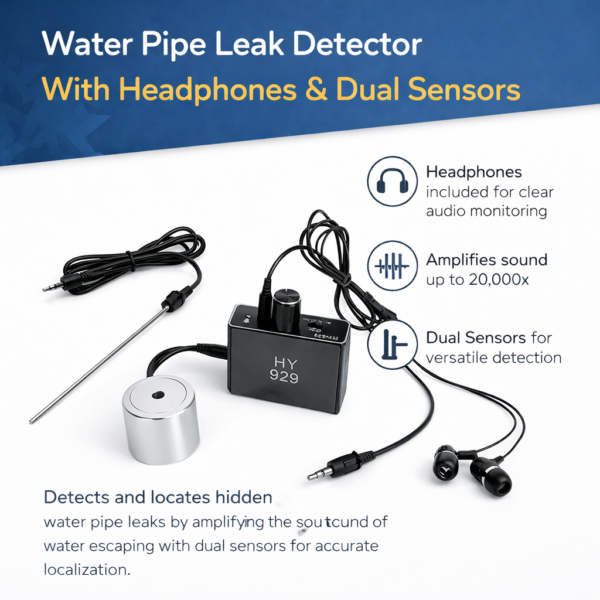 Ανιχνευτής Διαρροών Σωλήνων Νερού με Ακουστικά & Διπλούς Αισθητήρες electronistas.gr