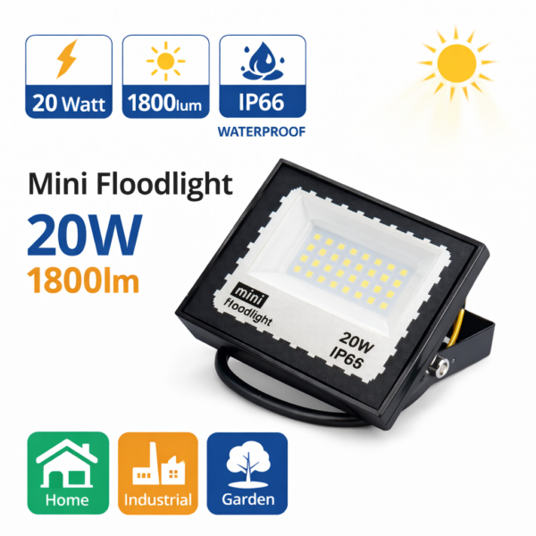 Προβολέας LED Mini Flood Light 20W 1800lm IP66 electronistas.gr