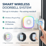 Ασύρματο Κουδούνι Πόρτας με 60 Μελωδίες Έως 300m electronistas.gr