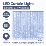 Κουρτίνα Λαμπάκια LED 3x2m 192L Ψυχρό Φως electronistas.gr