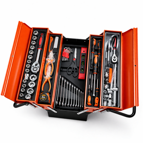 Μεταλλικό Κουτί Εργαλείων 85τμχ με Αναδιπλούμενες Θήκες electronistas.gr