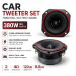 Σετ 2τμχ Tweeter Αυτοκινήτου Στρογγυλά 380W electronistas.gr