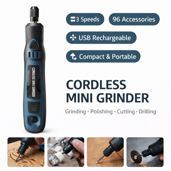 Επαναφορτιζόμενο Mini Εργαλείο Τροχίσματος 96τμχ 3.7V με 3 Ταχύτητες & USB Φόρτιση electronistas.gr