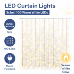 Κουρτίνα Λαμπάκια LED 3x1m 100L Θερμό Φως electronistas.gr