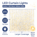 Κουρτίνα Λαμπάκια LED 3x2m 192L Θερμό Φως electronistas.gr