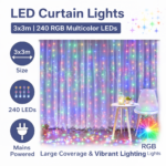 Κουρτίνα Λαμπάκια LED 3x3m 240L RGB electronistas.gr