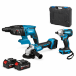 Σετ Εργαλείων 3 σε 1 Πιστολέτο, Γωνιακός Τροχός & Μπουλονόκλειδο με 2 Μπαταρίες electronistas.gr