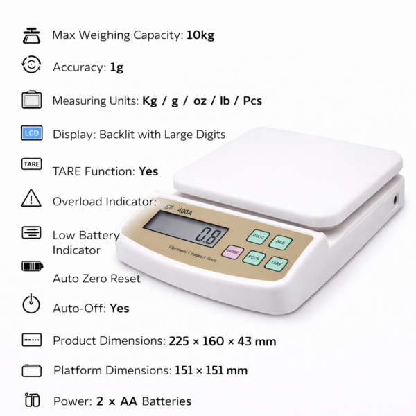 Ψηφιακή Ζυγαριά Κουζίνας 1gr / 10kg electronistas.gr