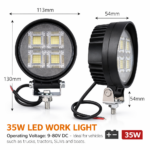 Στρογγυλός Προβολέας Εργασίας LED 35W 9–80V electronistas.gr