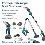 Φορητό Αλυσοπρίονο 21V με Τηλεσκοπικό Κοντάρι & 2 Μπαταρίες Mini 6" electronistas.gr