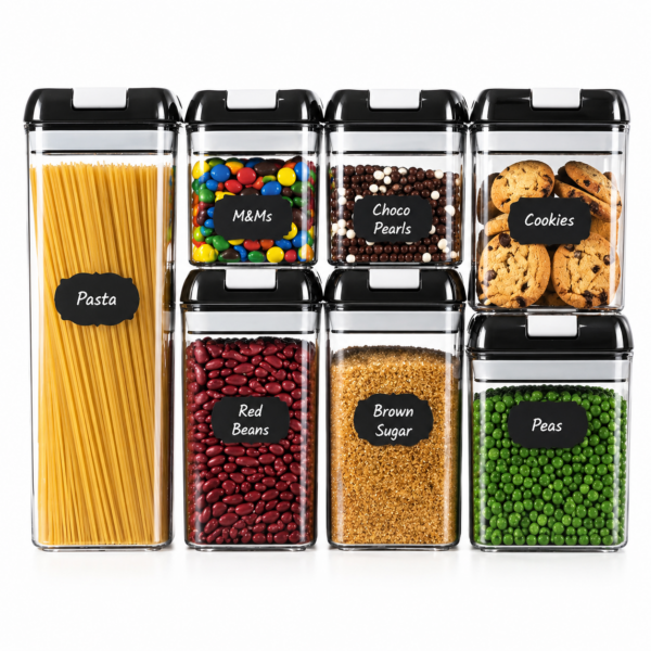 Σετ 7τμχ Πλαστικά Βάζα Τροφίμων με Καπάκι electronistas.gr