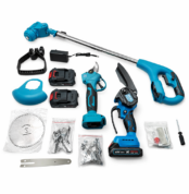 Σετ 3 σε 1 Χορτοκοπτικό, Ψαλίδι Κλαδέματος & Αλυσοπρίονο 48V με 2 Μπαταρίες electronistas.gr