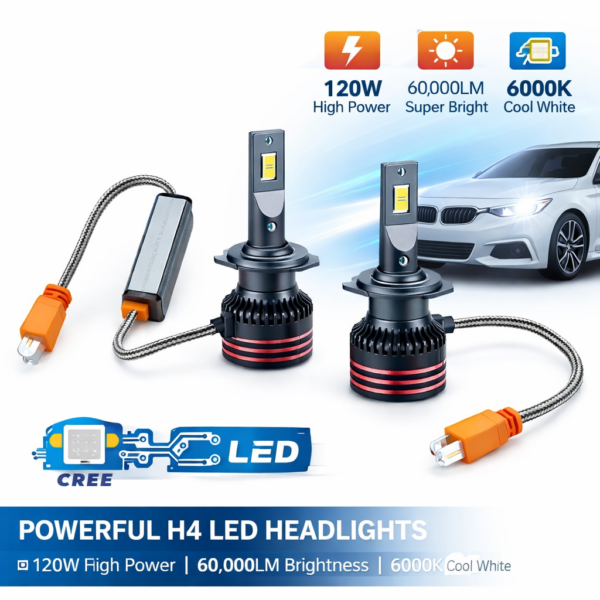 LED Λάμπες Αυτοκινήτου H4 120W 60000LM 6000K Cree electronistas.gr