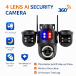 AI Κάμερα Ασφαλείας 4 Φακών 360° IP66 με Human Tracking electronistas.gr